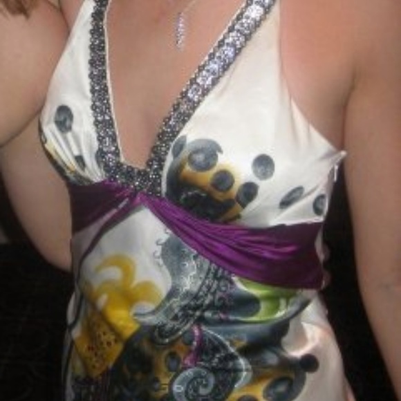 White Cache Prom Dress - Picture 4 of 8